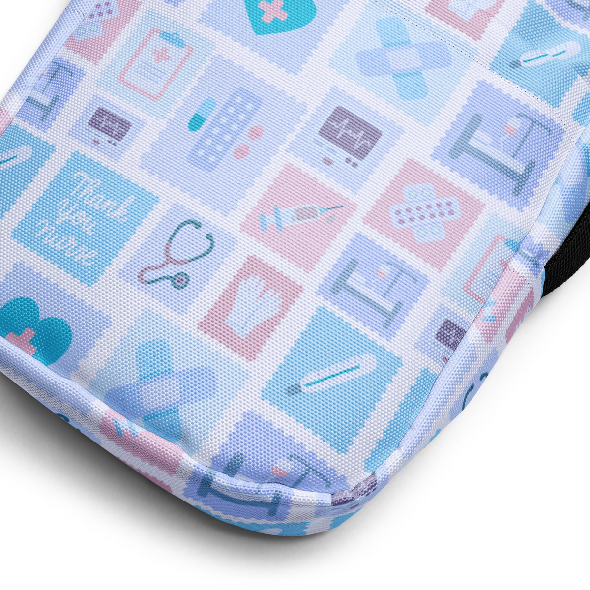 Blue Nurse Icon Crossbody Bag – Water Resistant Mini Purse With Adjustable Strap & Pockets