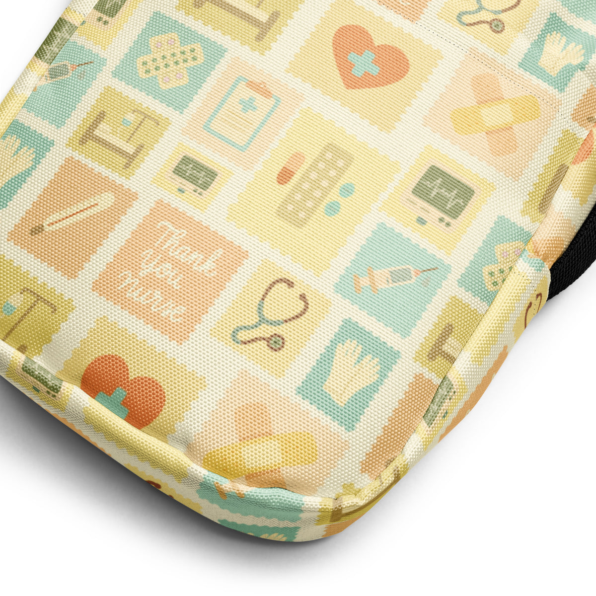Yellow Nurse Icon Crossbody Bag – Water Resistant Mini Purse With Adjustable Strap & Pockets