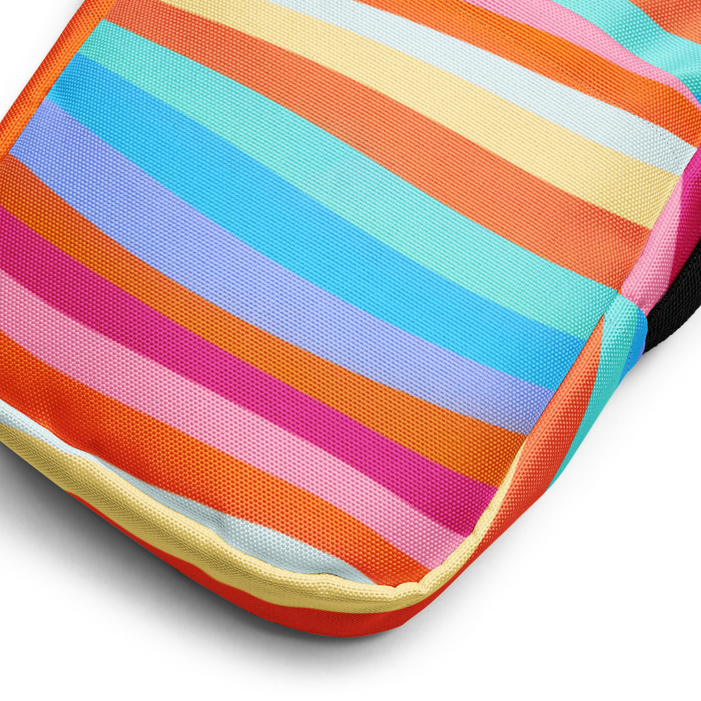 Colorful Sand Striped Crossbody Bag – Water Resistant Mini Purse With Adjustable Strap & Pockets