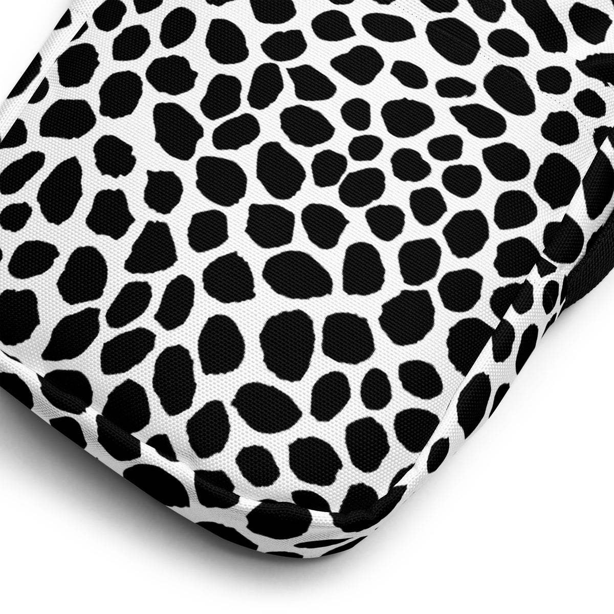 Black & White Cow Print Crossbody Bag – Water Resistant Mini Purse With Adjustable Strap & Pockets