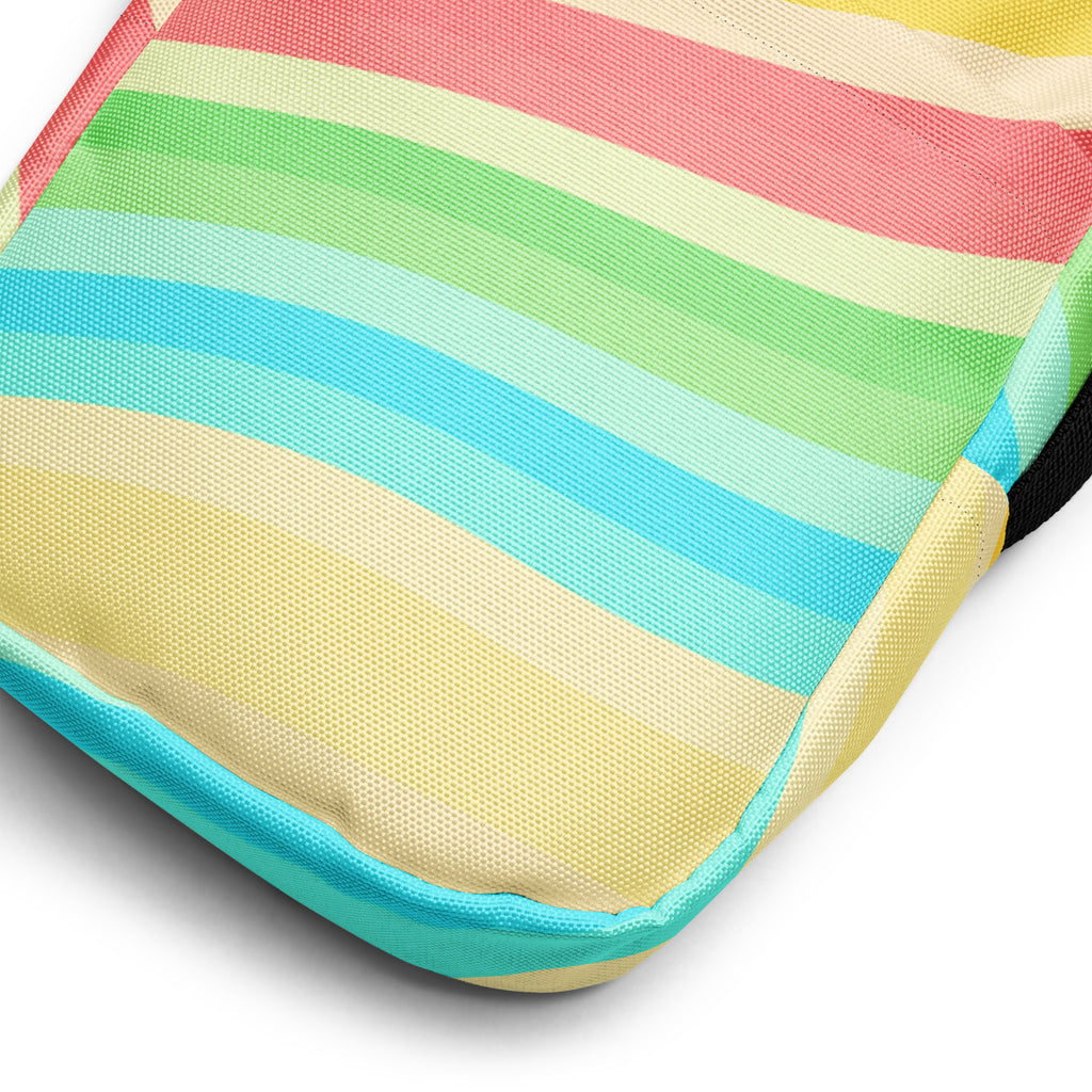 Girls Summer Beach Stripe Crossbody Bag – Water Resistant Mini Purse With Adjustable Strap & Pockets