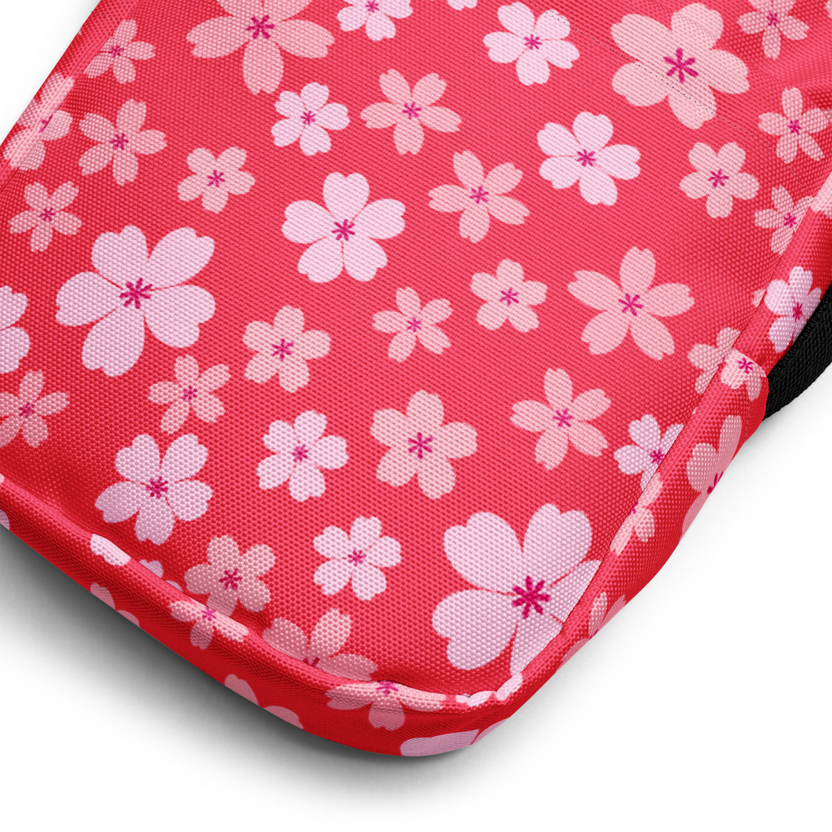 Pink Cherry Blossom Crossbody Bag – Water Resistant Mini Purse With Adjustable Strap & Pockets
