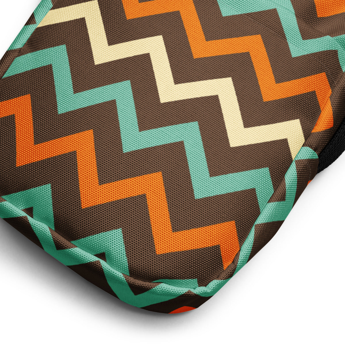 Retro Chevron Crossbody Bag – Water Resistant Mini Purse With Adjustable Strap & Pockets