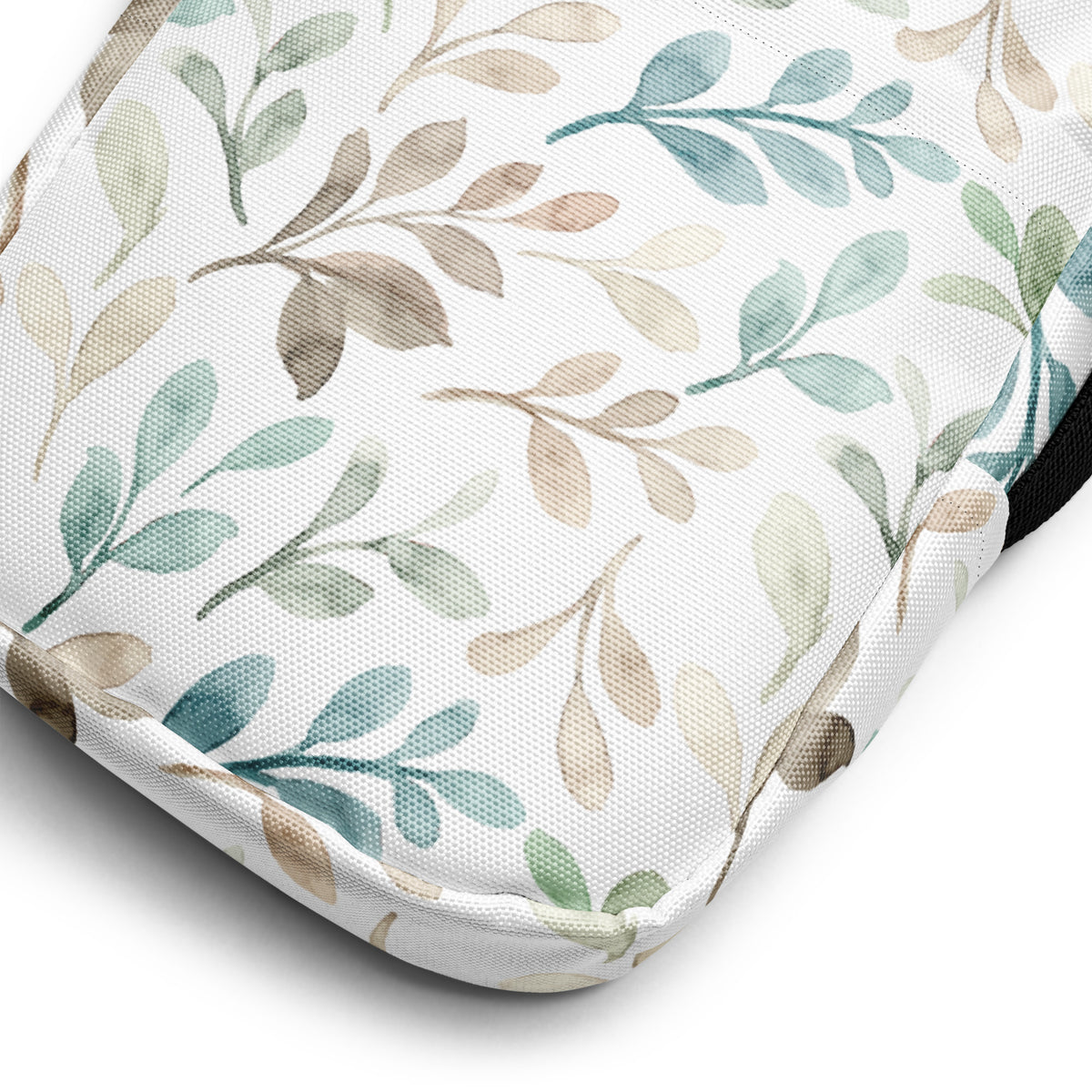 Watercolor Leaf Crossbody Bag – Water Resistant Mini Purse With Adjustable Strap & Pockets
