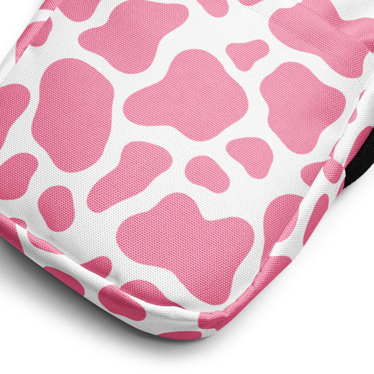 Pink Cow Print Crossbody Bag – Water Resistant Mini Purse With Adjustable Strap & Pockets