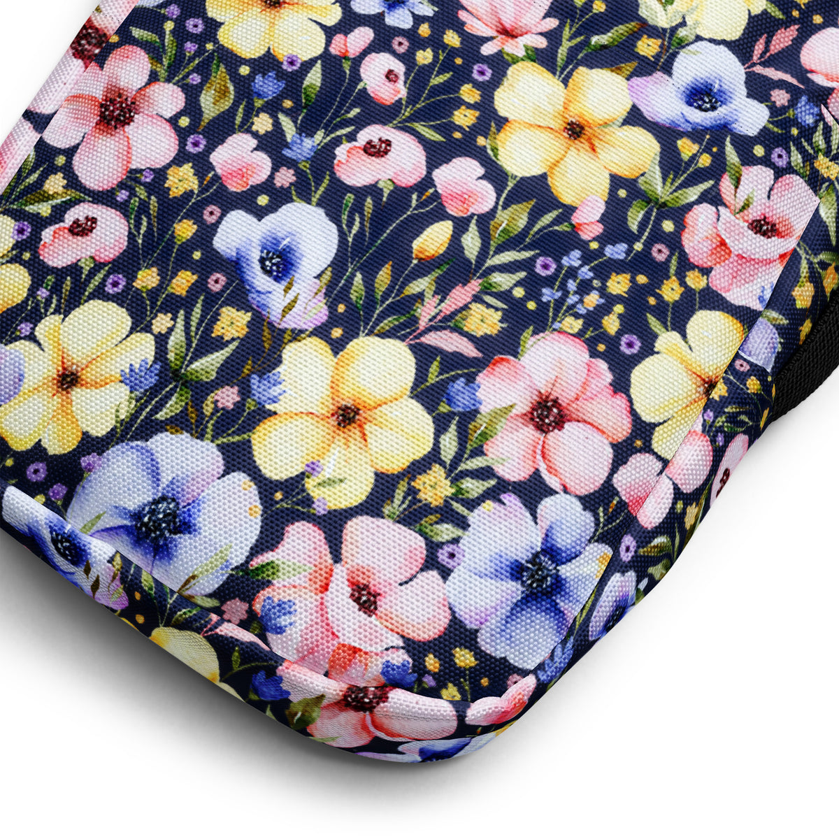 Colorful Watercolor Wildflower Crossbody Bag – Water Resistant Mini Purse With Adjustable Strap & Pockets