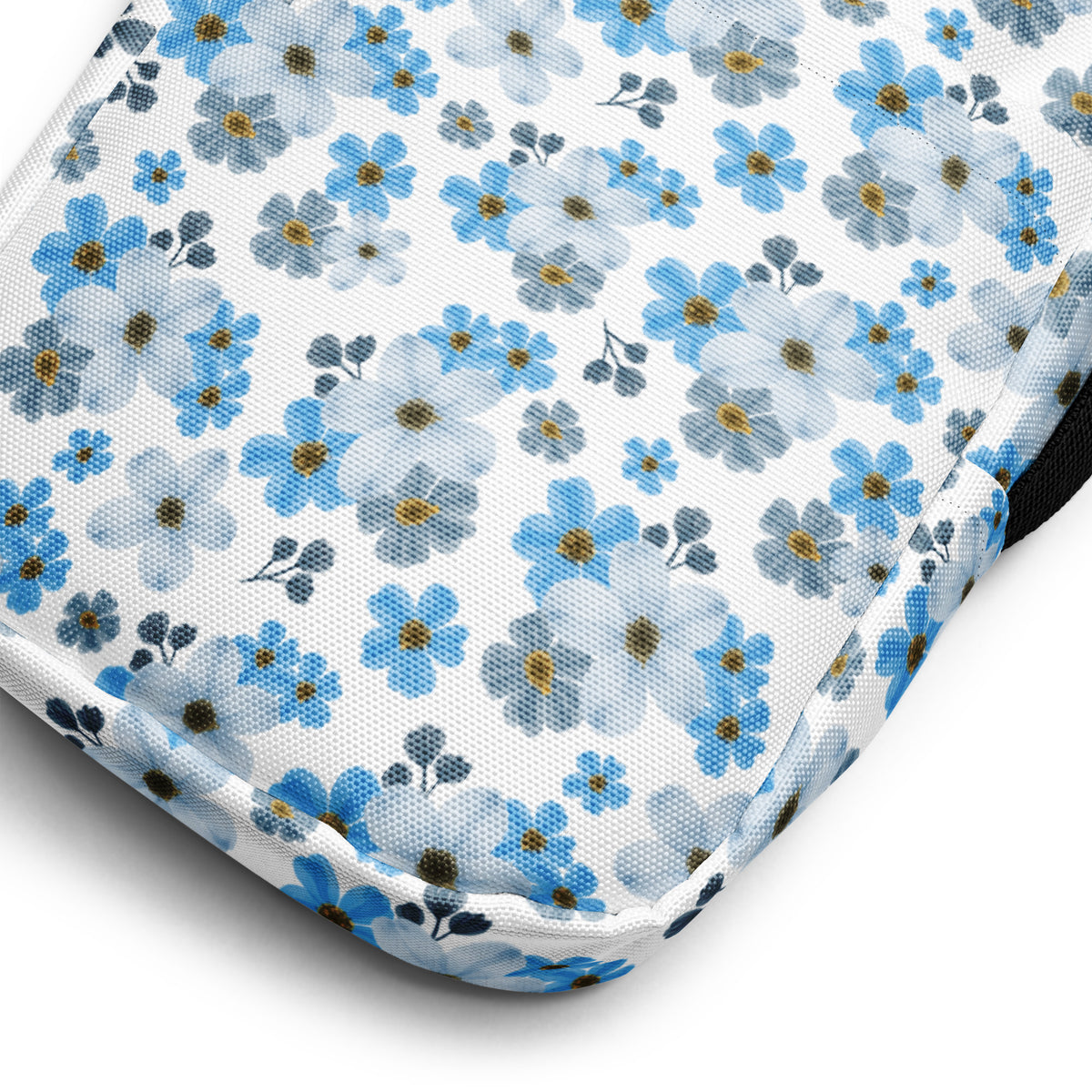 Girls Blue Floral Crossbody Bag – Water Resistant Mini Purse With Adjustable Strap & Pockets