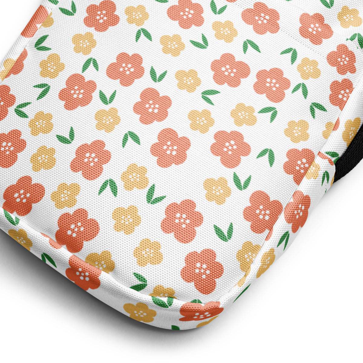 Girls Orange Floral Crossbody Bag – Water Resistant Mini Purse With Adjustable Strap & Pockets