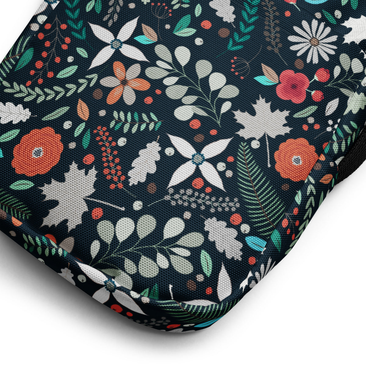 Dark Green Floral Crossbody Bag – Water Resistant Mini Purse With Adjustable Strap & Pockets