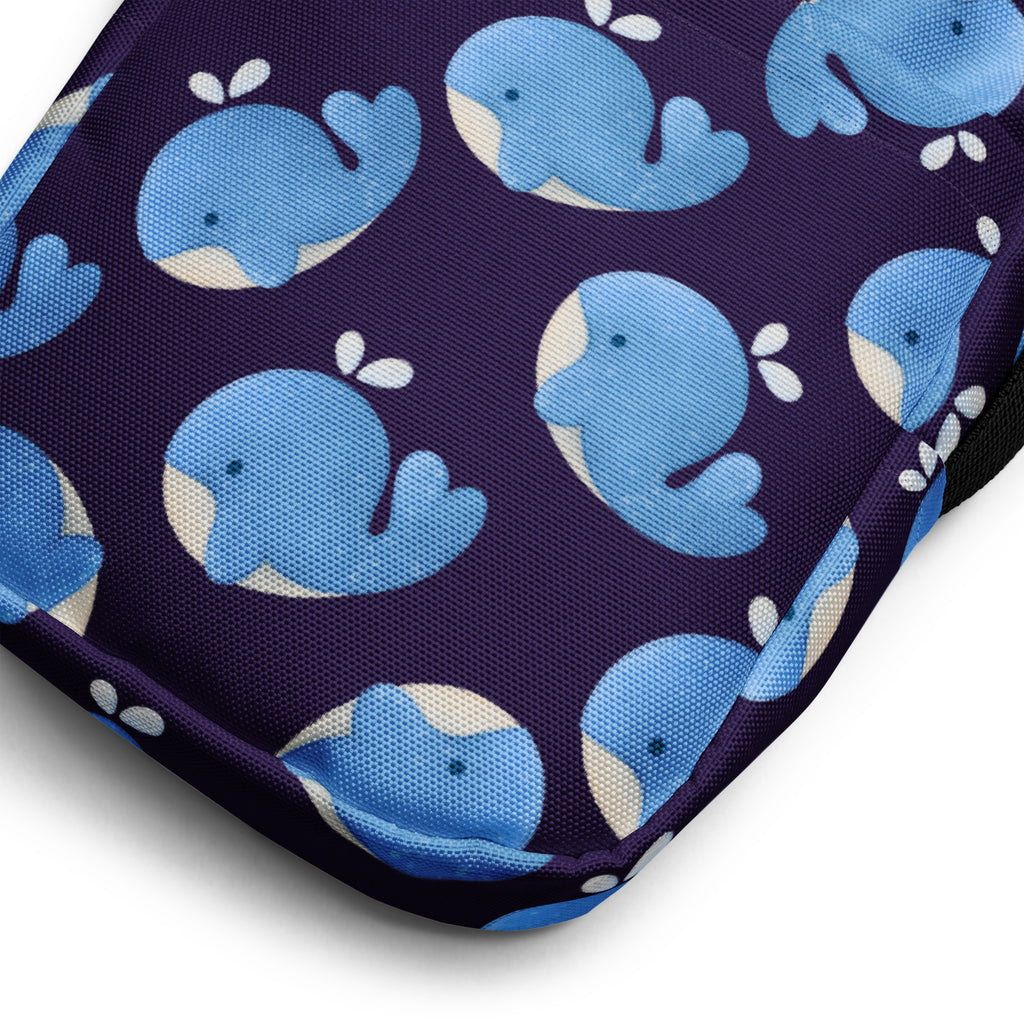 Girls Blue Whale Crossbody Bag – Water Resistant Mini Purse With Adjustable Strap & Pockets