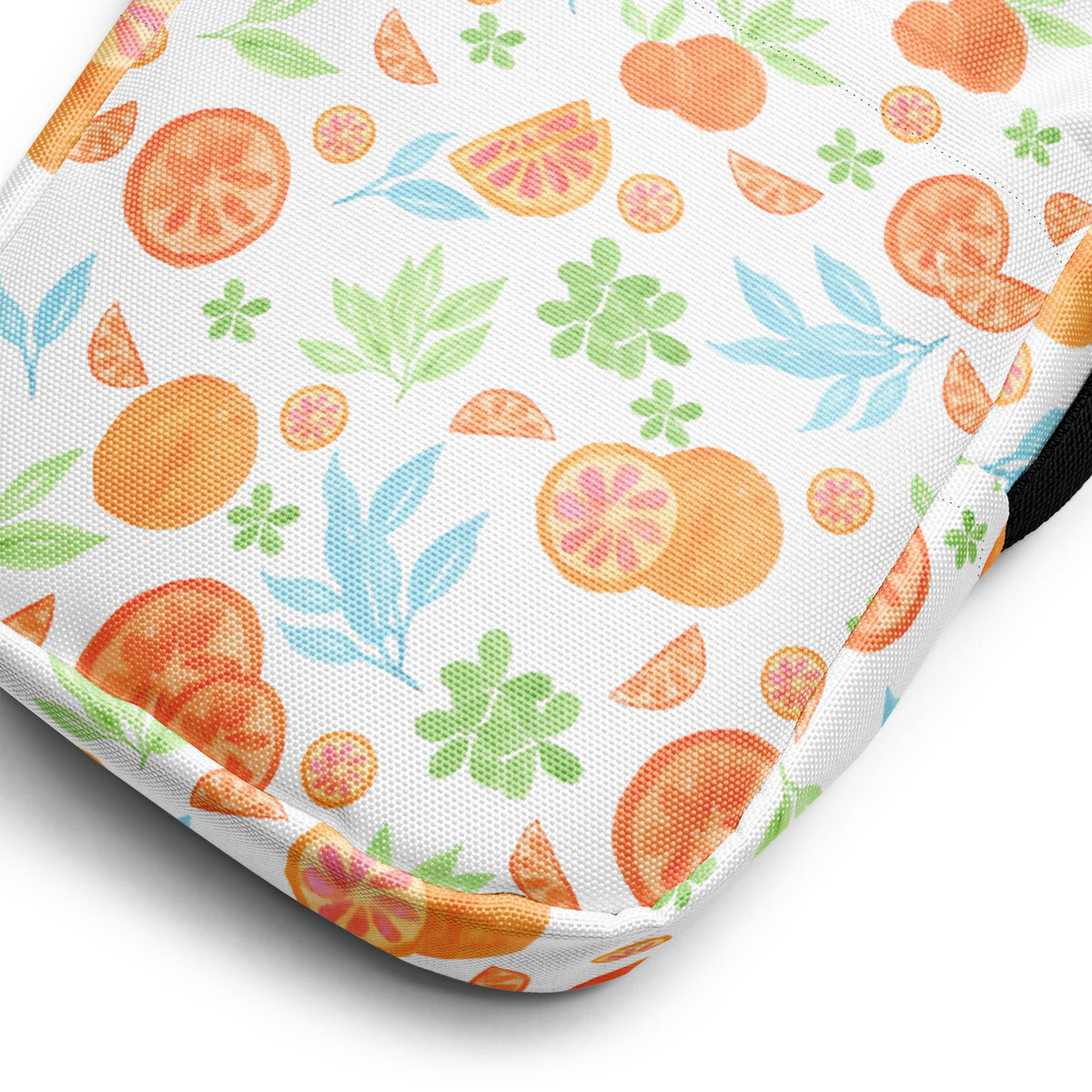 Orange Watercolor Fruit Crossbody Bag – Water Resistant Mini Purse With Adjustable Strap & Pockets