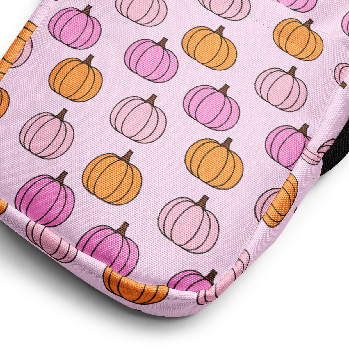 Girls Pink Pumpkin Patch Crossbody Bag – Water Resistant Mini Purse With Adjustable Strap & Pockets
