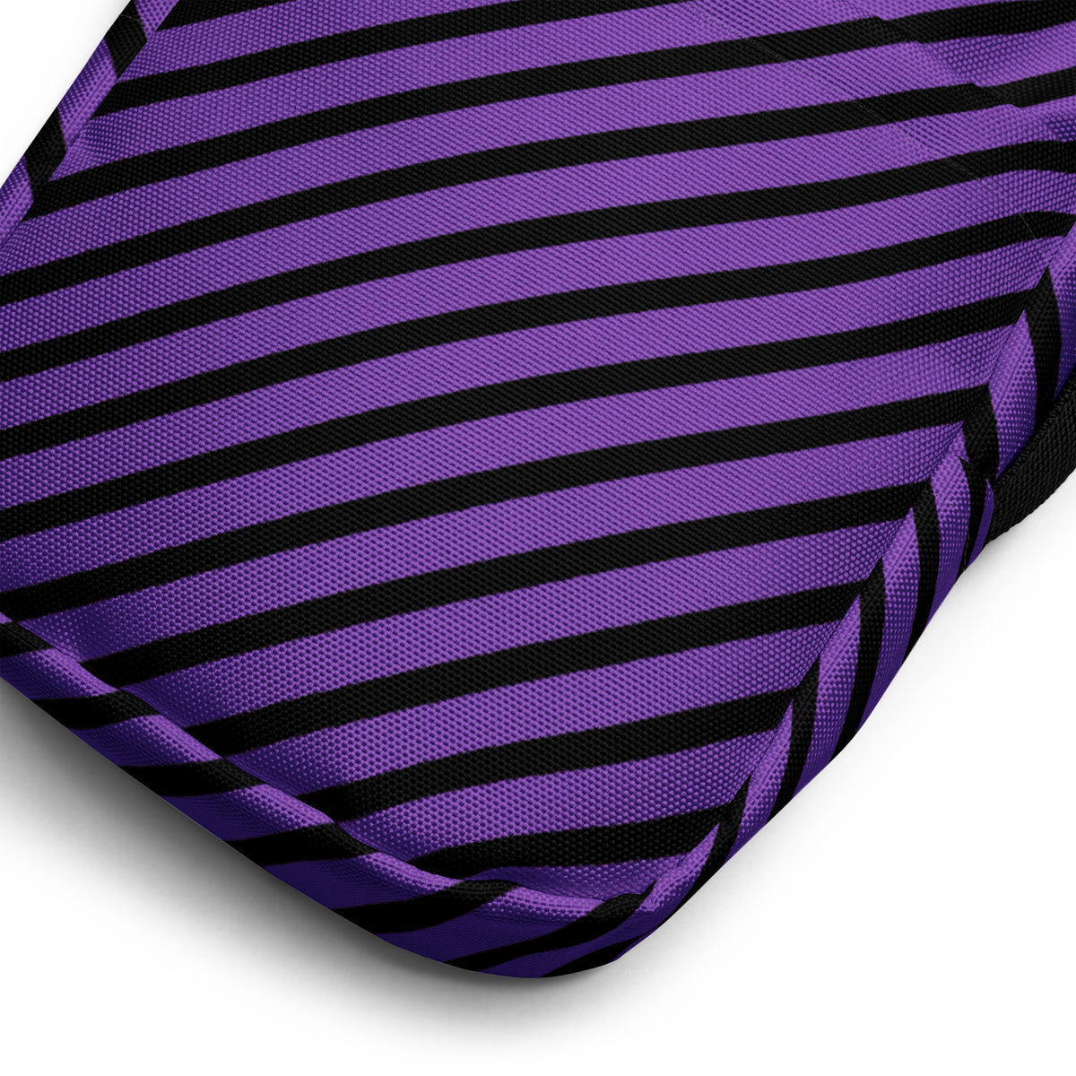 Purple & Black Striped Halloween Crossbody Bag – Water Resistant Mini Purse With Adjustable Strap & Pockets