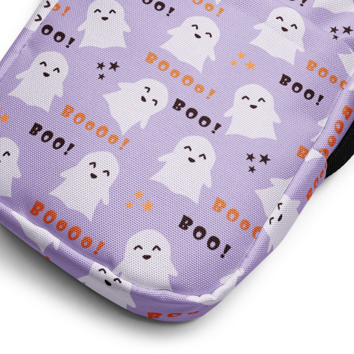 Girls Purple Ghost Halloween Crossbody Bag – Water Resistant Mini Purse With Adjustable Strap & Pockets