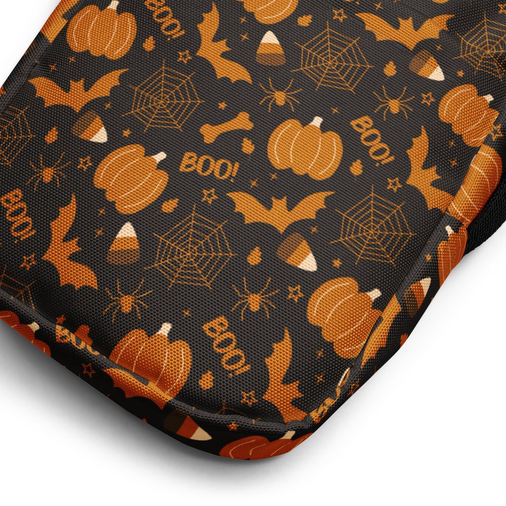 Dark Orange Halloween Crossbody Bag – Water Resistant Mini Purse With Adjustable Strap & Pockets