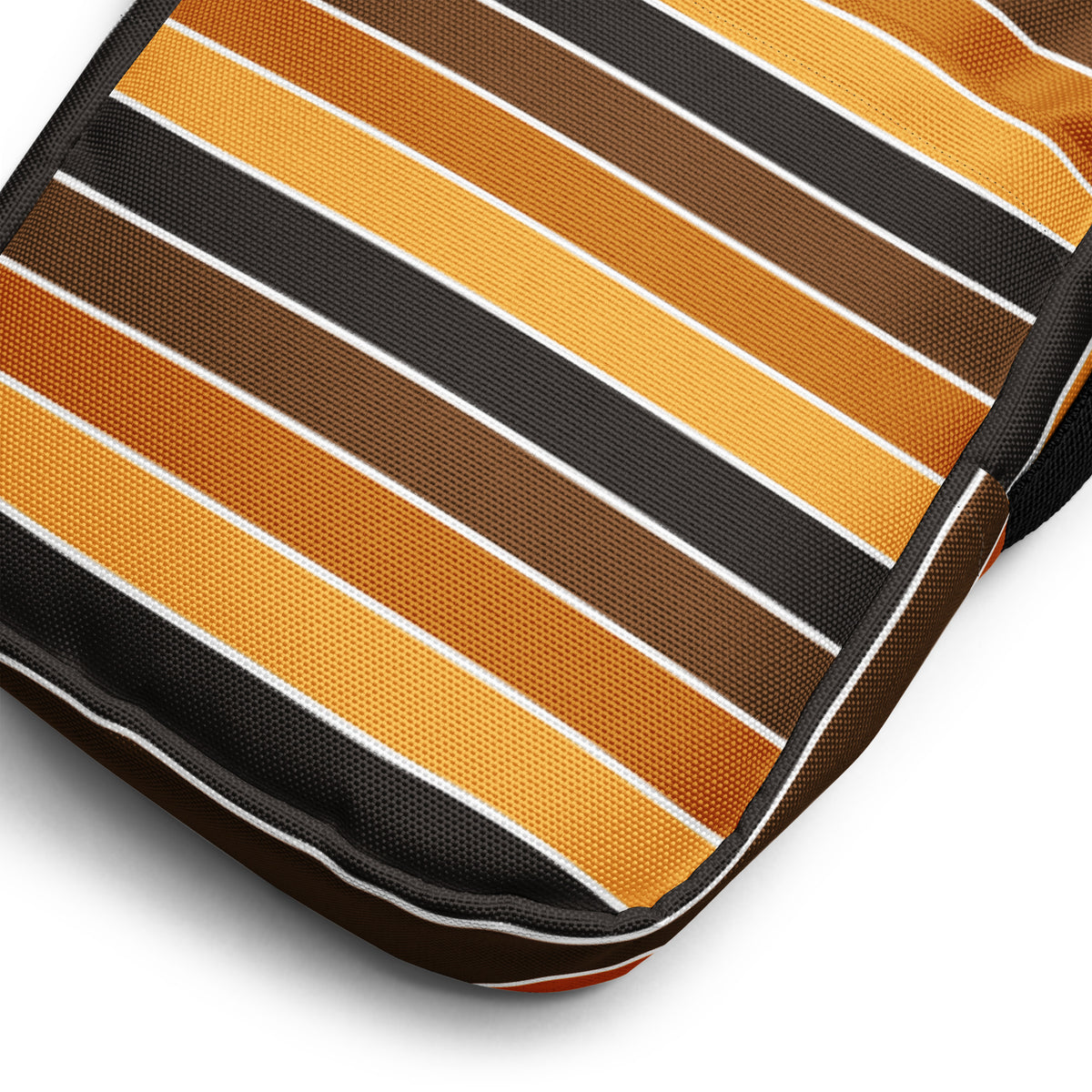 Orange & Brown Striped Crossbody Bag – Water Resistant Mini Purse With Adjustable Strap & Pockets