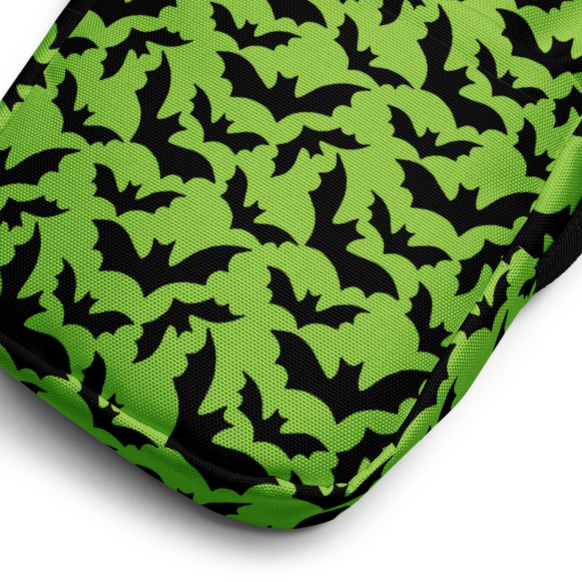 Green Bats Halloween Crossbody Bag – Water Resistant Mini Purse With Adjustable Strap & Pockets