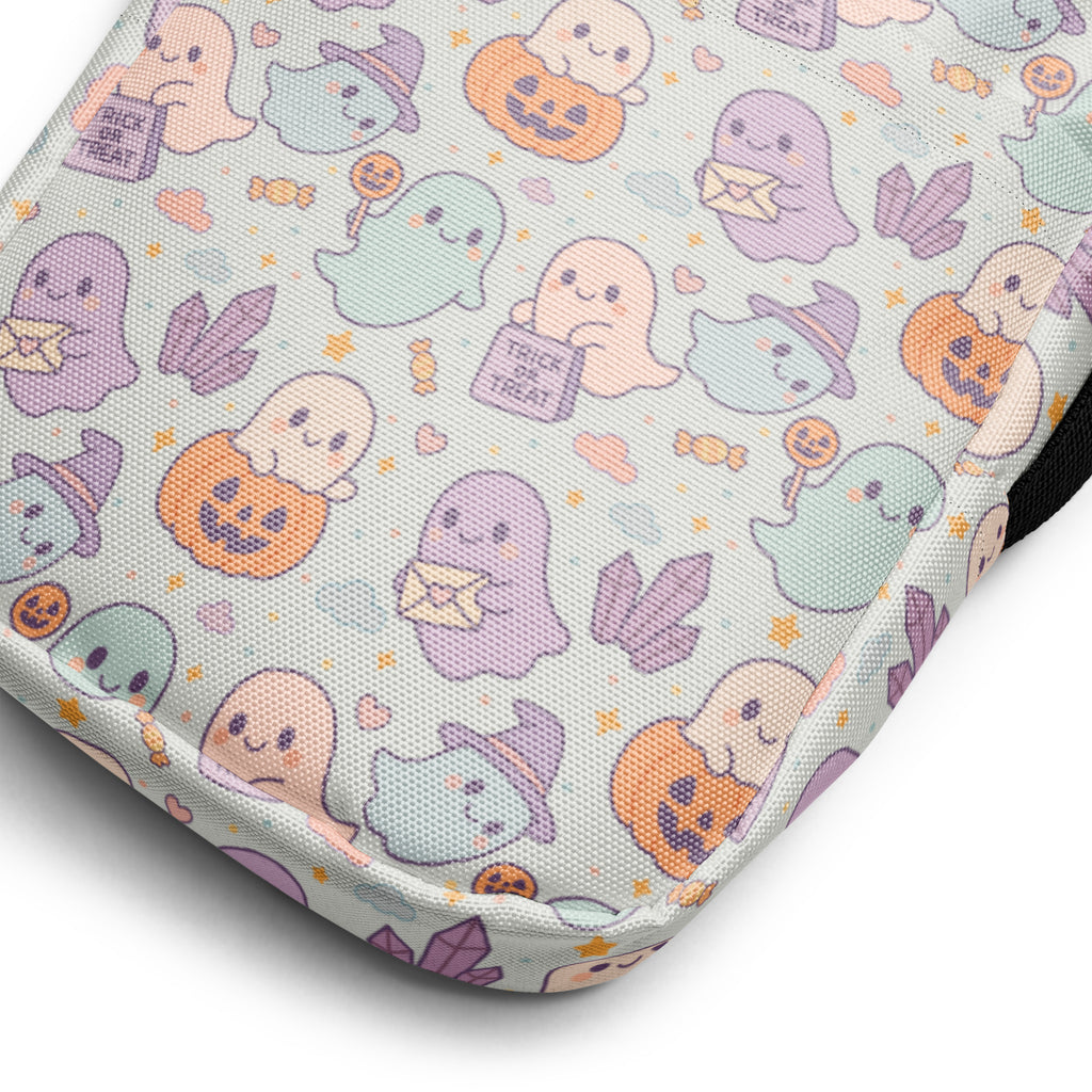 Girls Cute Ghost Halloween Crossbody Bag – Water Resistant Mini Purse With Adjustable Strap & Pockets