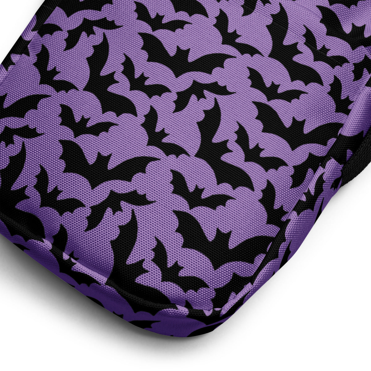 Dark Purple Bats Halloween Crossbody Bag – Water Resistant Mini Purse With Adjustable Strap & Pockets