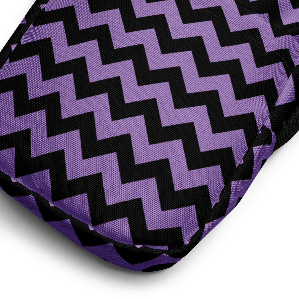 Purple Chevron Halloween Crossbody Bag – Water Resistant Mini Purse With Adjustable Strap & Pockets