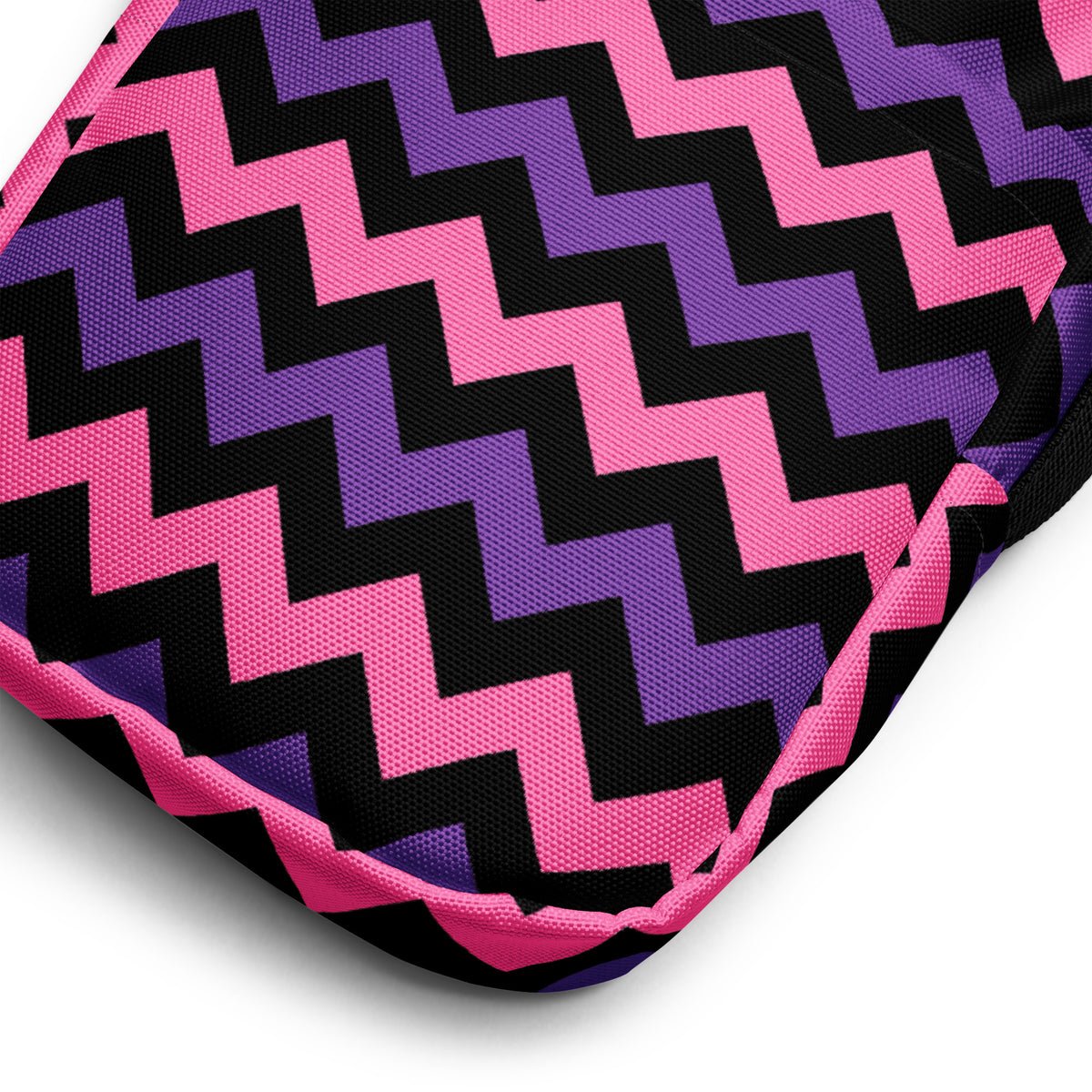 Pink & Purple Chevron Halloween Crossbody Bag – Water Resistant Mini Purse With Adjustable Strap & Pockets