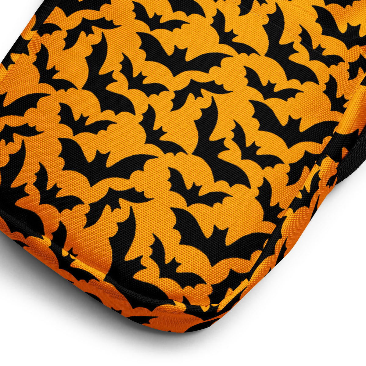 Orange Bats Halloween Crossbody Bag – Water Resistant Mini Purse With Adjustable Strap & Pockets