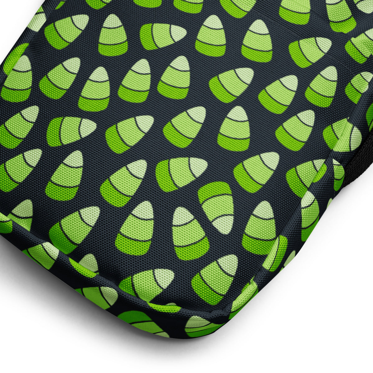 Green Candy Corn Halloween Crossbody Bag – Water Resistant Mini Purse With Adjustable Strap & Pockets