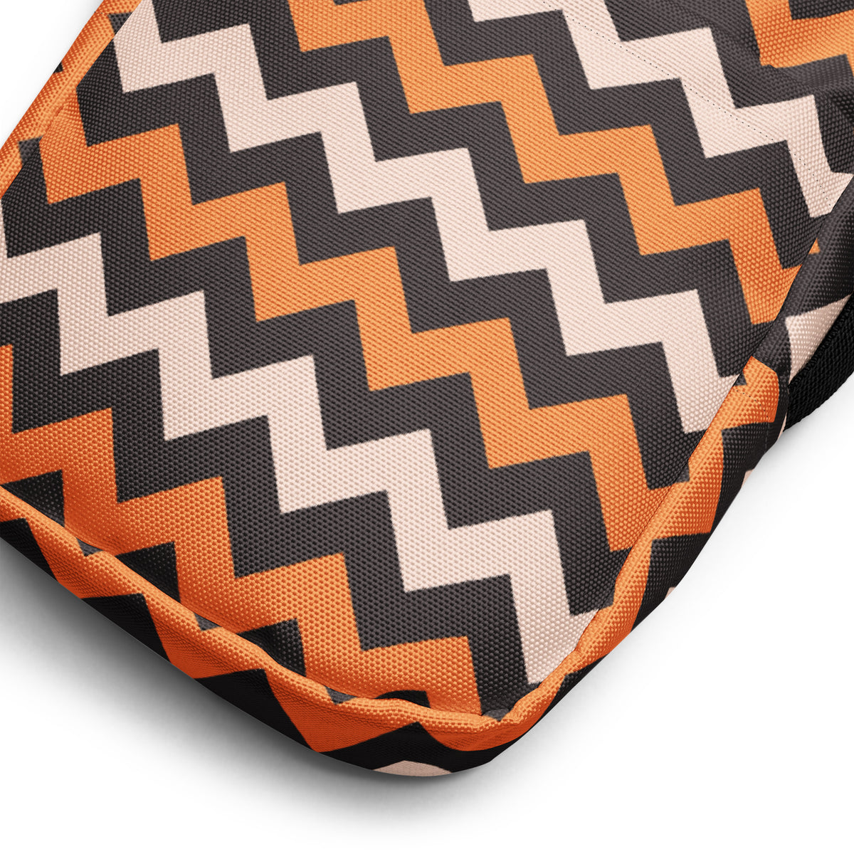 Orange & Cream Chevron Halloween Crossbody Bag – Water Resistant Mini Purse With Adjustable Strap & Pockets