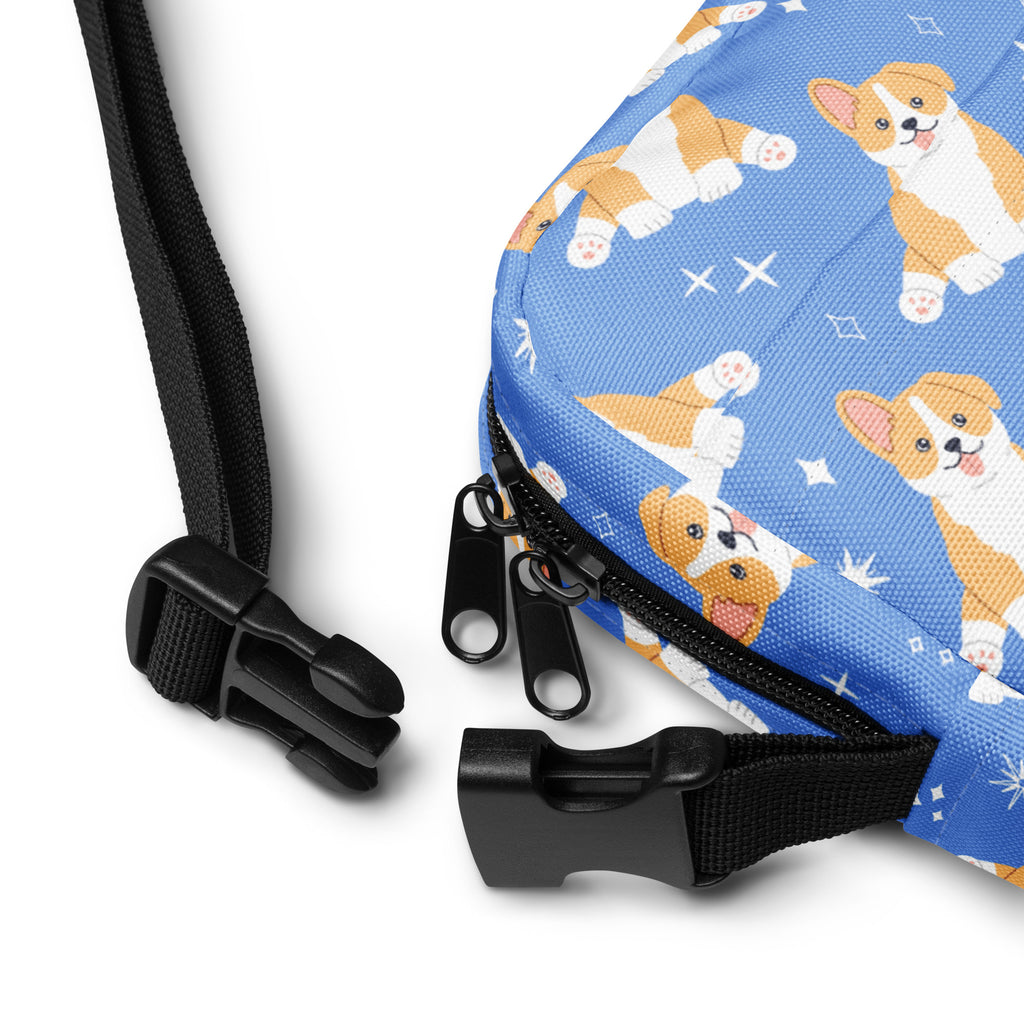 Girls Blue Corgi Crossbody Purse