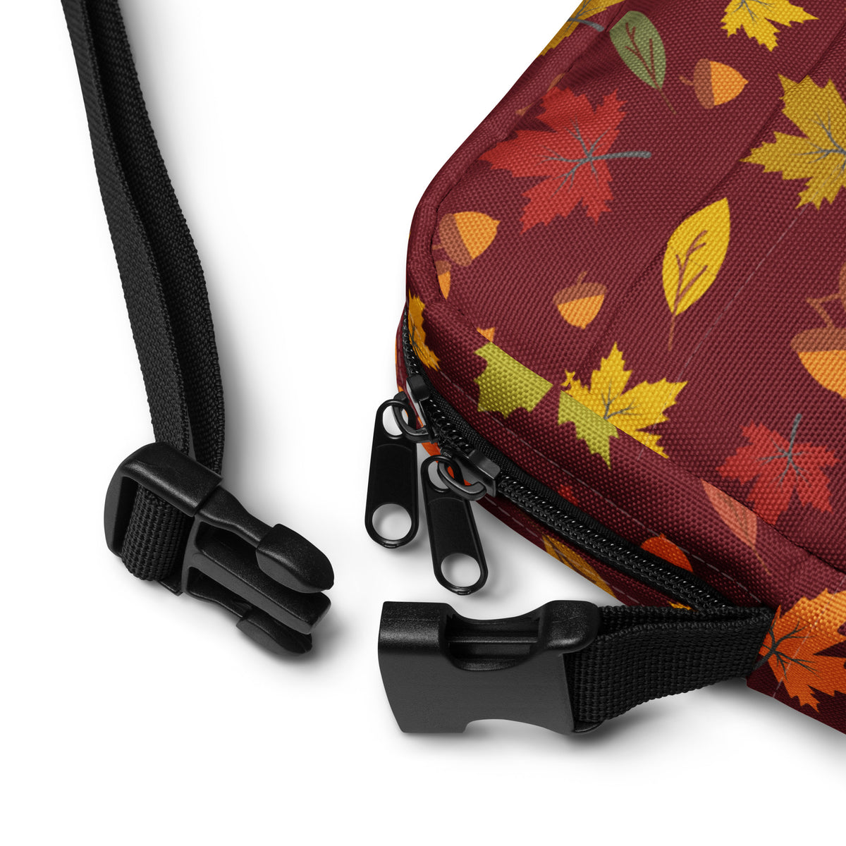 Autumn Maple Leaves Crossbody Bag – Water Resistant Mini Purse With Adjustable Strap & Pockets