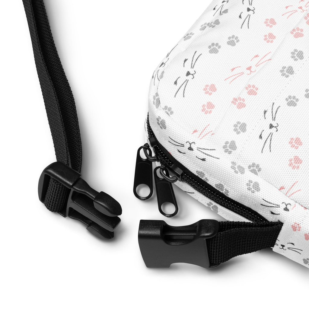 Cats & Whiskers Crossbody Bag – Water Resistant Mini Purse With Adjustable Strap & Pockets