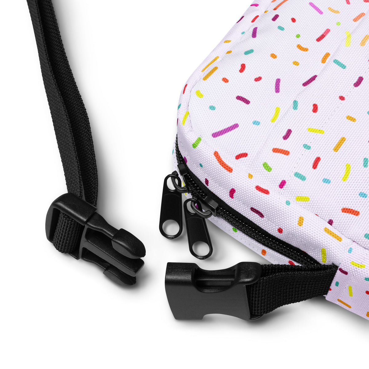Girls Colorful Ice Cream Sprinkles Crossbody Bag – Water Resistant Mini Purse With Adjustable Strap & Pockets