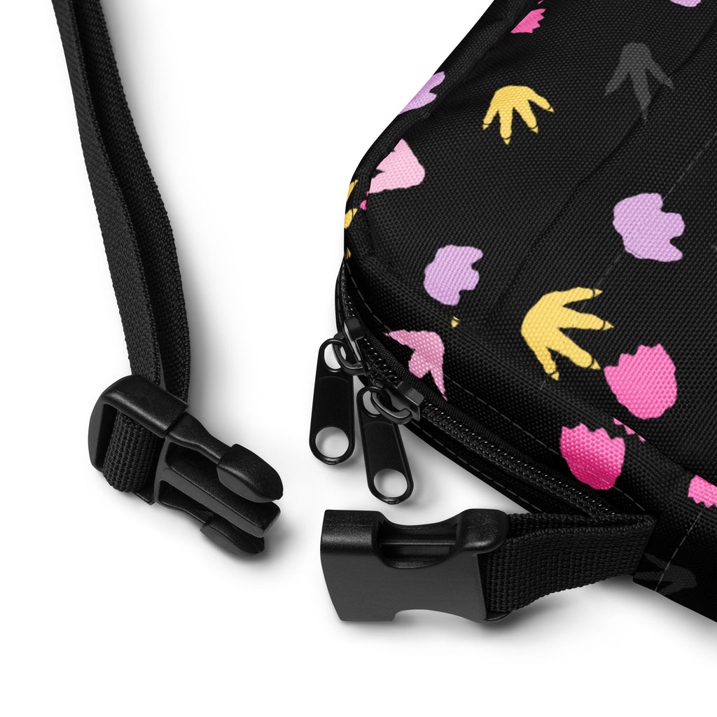 Girls Colorful Dinosaur Footprints Crossbody Bag – Water Resistant Mini Purse With Adjustable Strap & Pockets