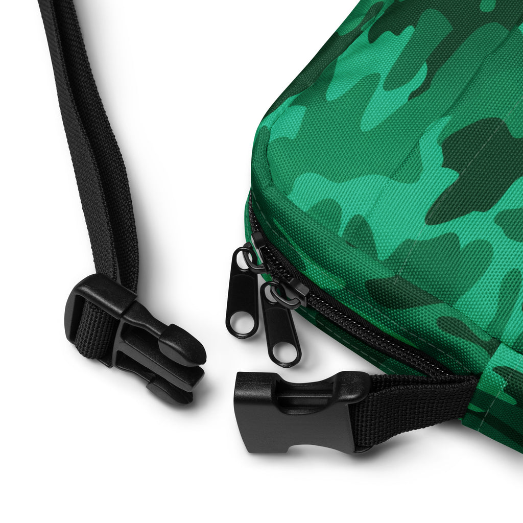 Green Camouflage Crossbody Bag – Water Resistant Mini Purse With Adjustable Strap & Pockets
