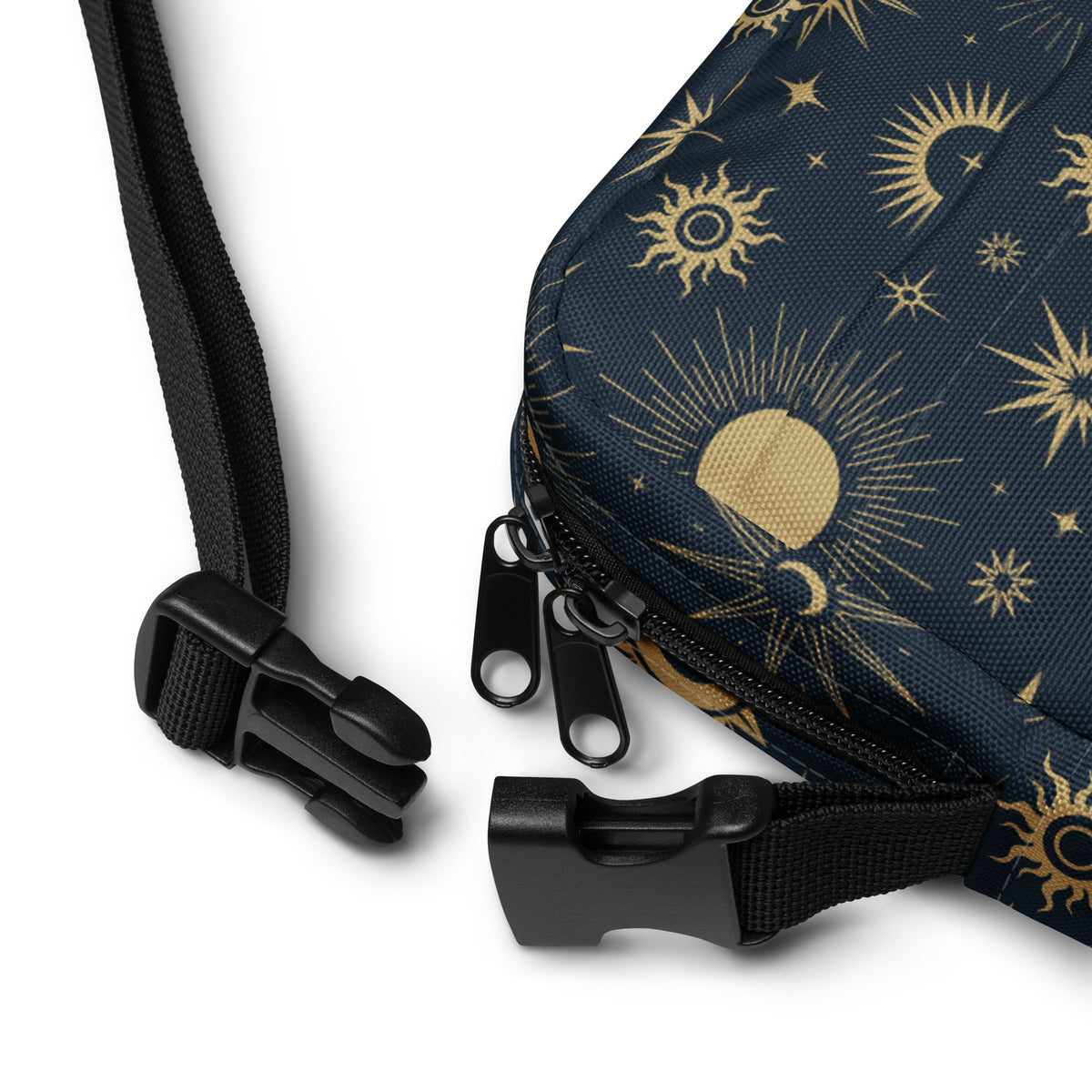Celestial Sun & Moon Crossbody Bag – Water Resistant Mini Purse With Adjustable Strap & Pockets