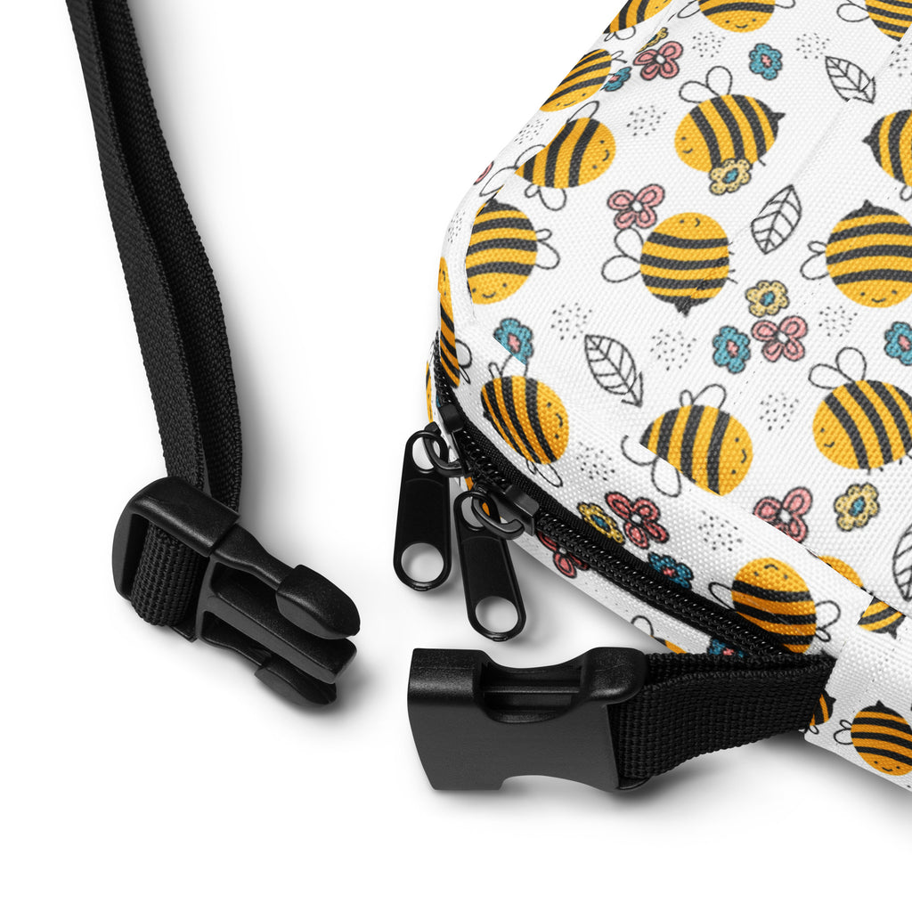 Girls Floral Yellow Bumblebee Crossbody Bag – Water Resistant Mini Purse With Adjustable Strap & Pockets