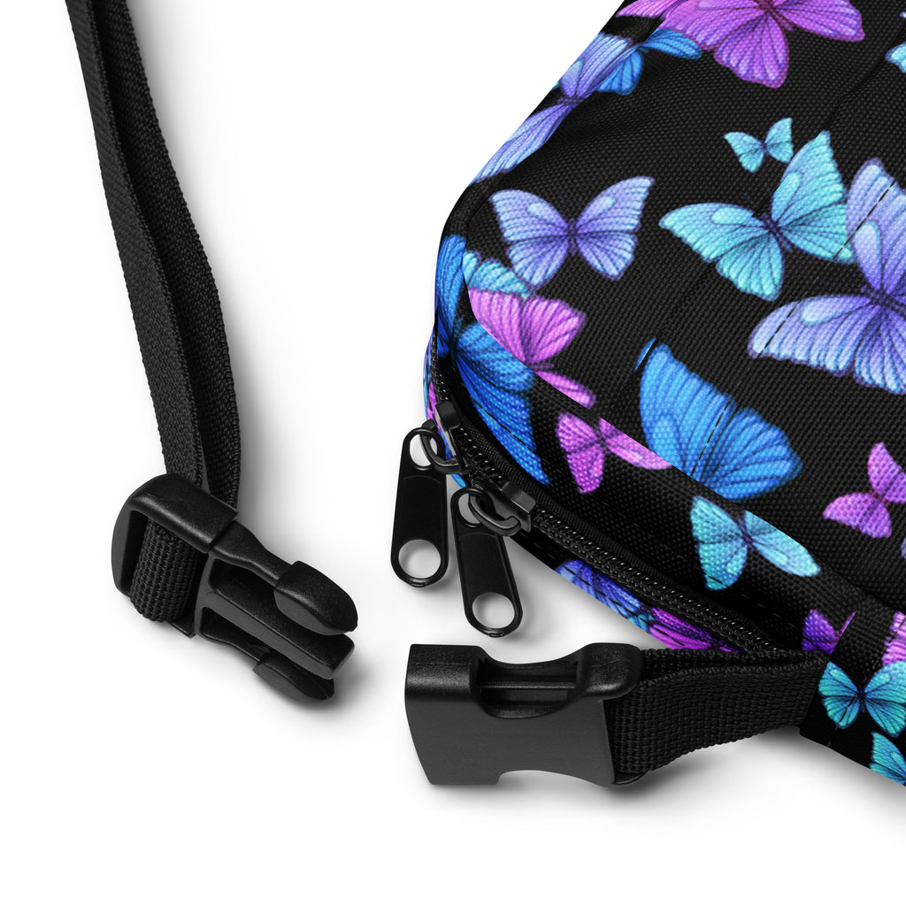 Vibrant Butterfly Crossbody Bag – Water Resistant Mini Purse With Adjustable Strap & Pockets