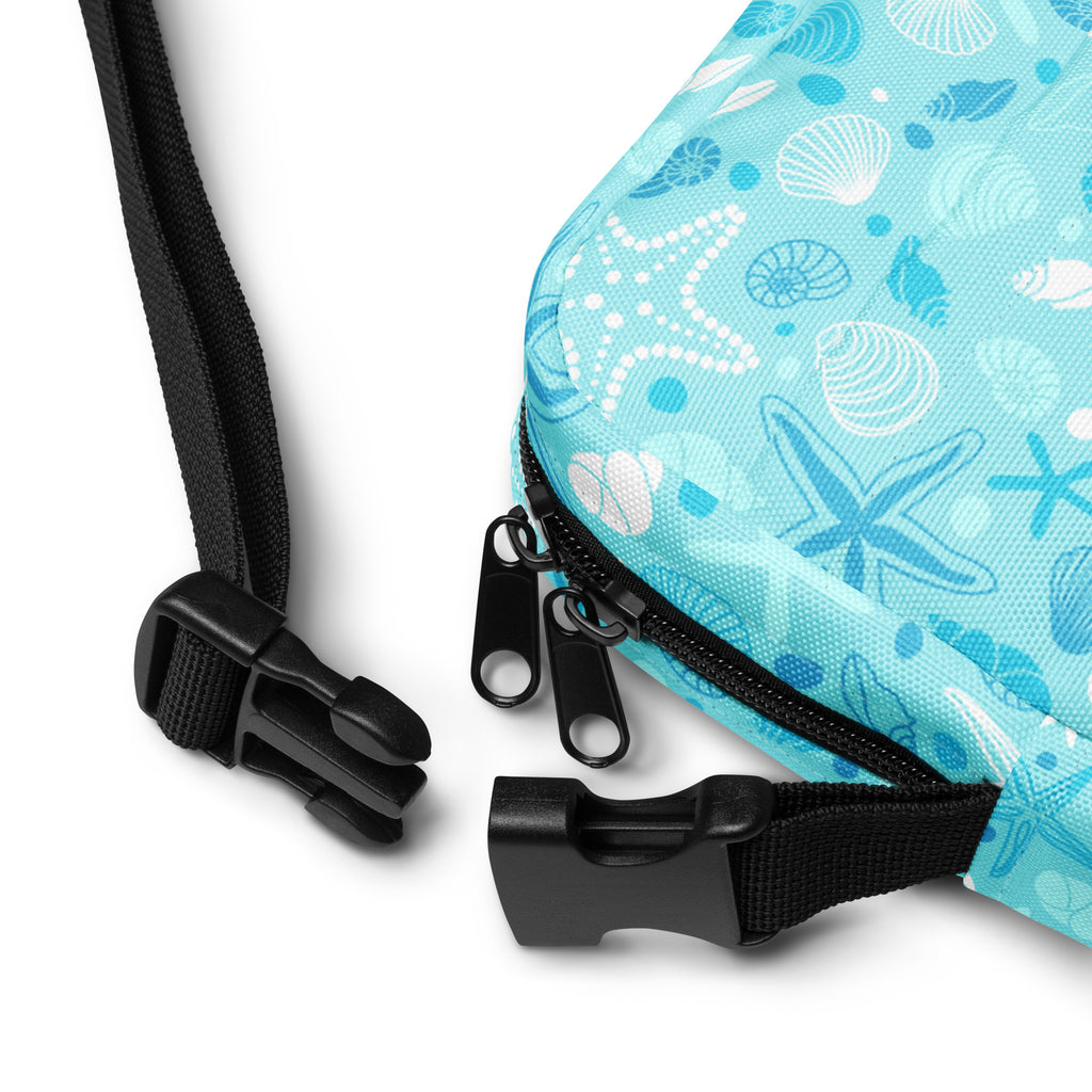 Starfish & Shells Crossbody Bag – Water Resistant Mini Purse With Adjustable Strap & Pockets