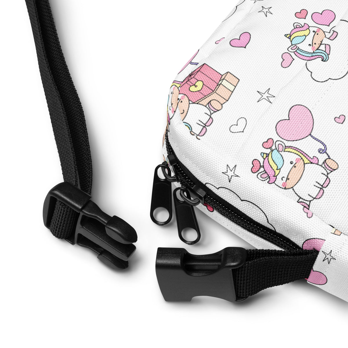 Girls Unicorn Hearts Crossbody Bag – Water Resistant Mini Purse With Adjustable Strap & Pockets