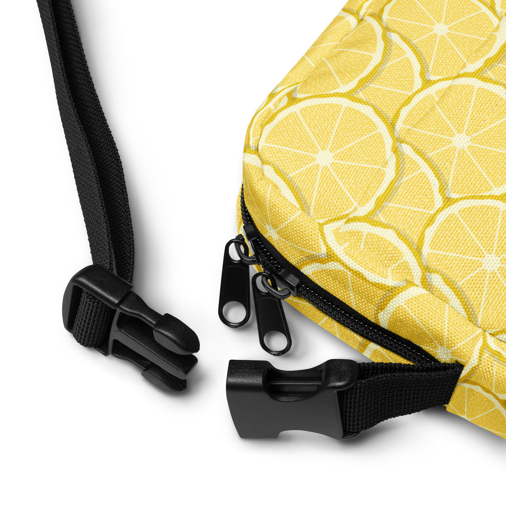 Lemon Slice Crossbody Bag – Water Resistant Mini Purse With Adjustable Strap & Pockets