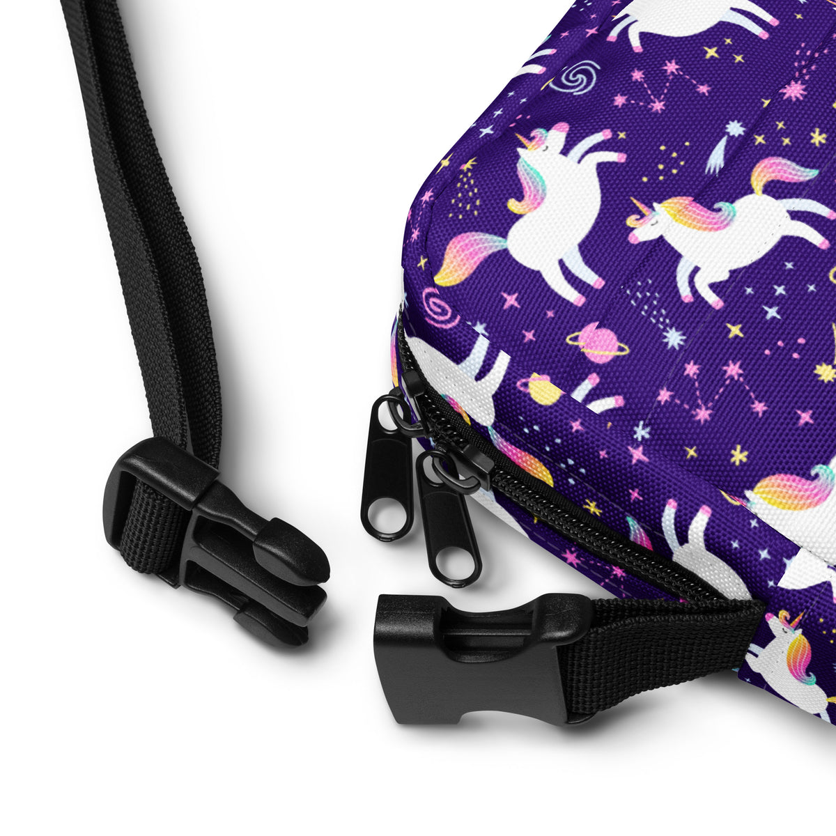 Girls Purple Unicorn Crossbody Bag – Water Resistant Mini Purse With Adjustable Strap & Pockets