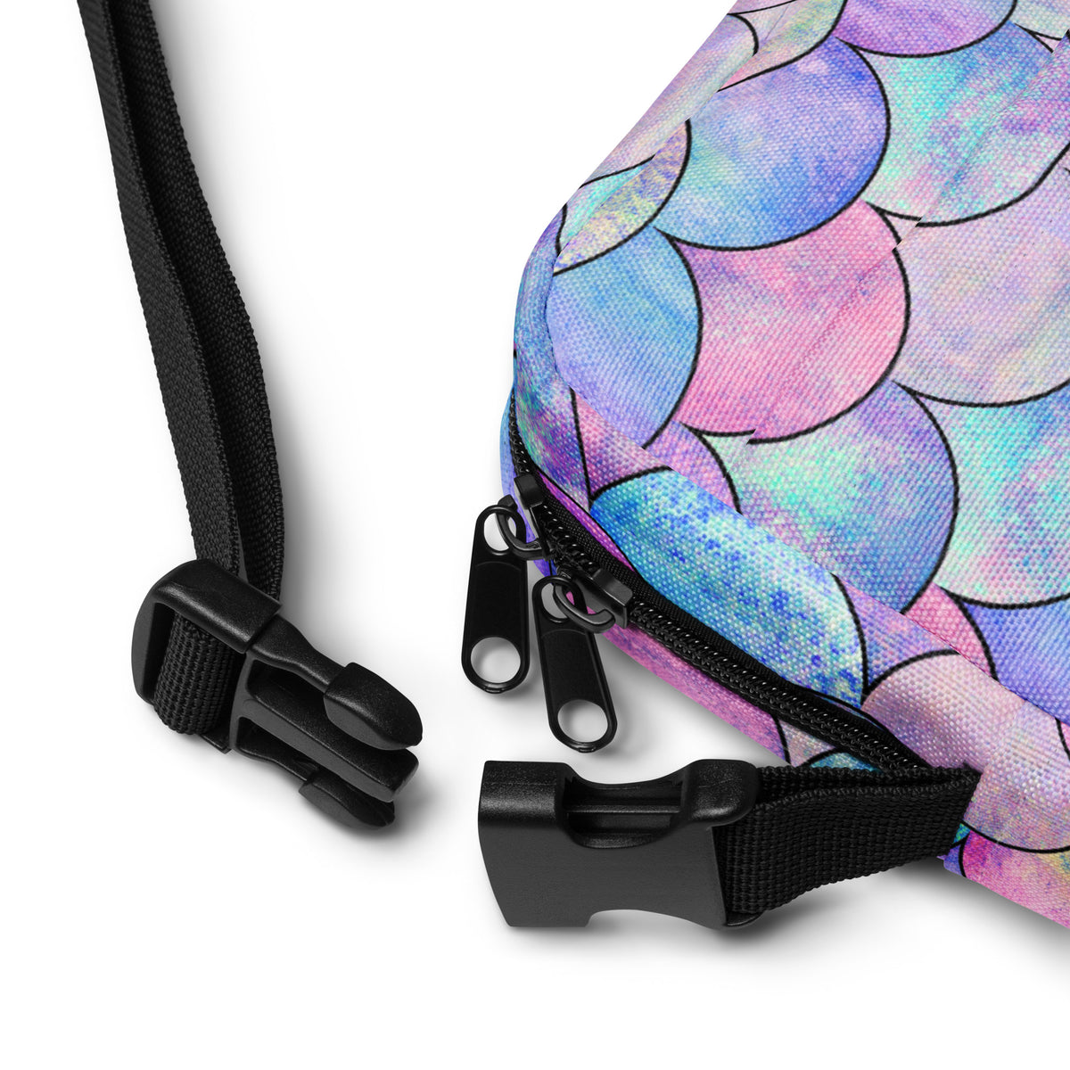Pastel Mermaid Crossbody Bag – Water Resistant Mini Purse With Adjustable Strap & Pockets