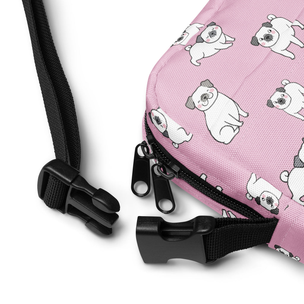 Pink Pug Crossbody Bag – Water Resistant Mini Purse With Adjustable Strap & Pockets