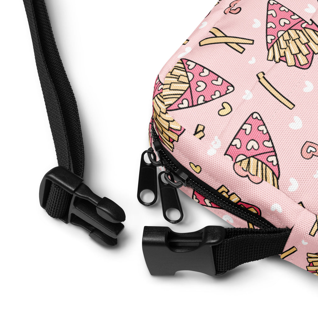 Pink French Fries Crossbody Bag – Water Resistant Mini Purse With Adjustable Strap & Pockets