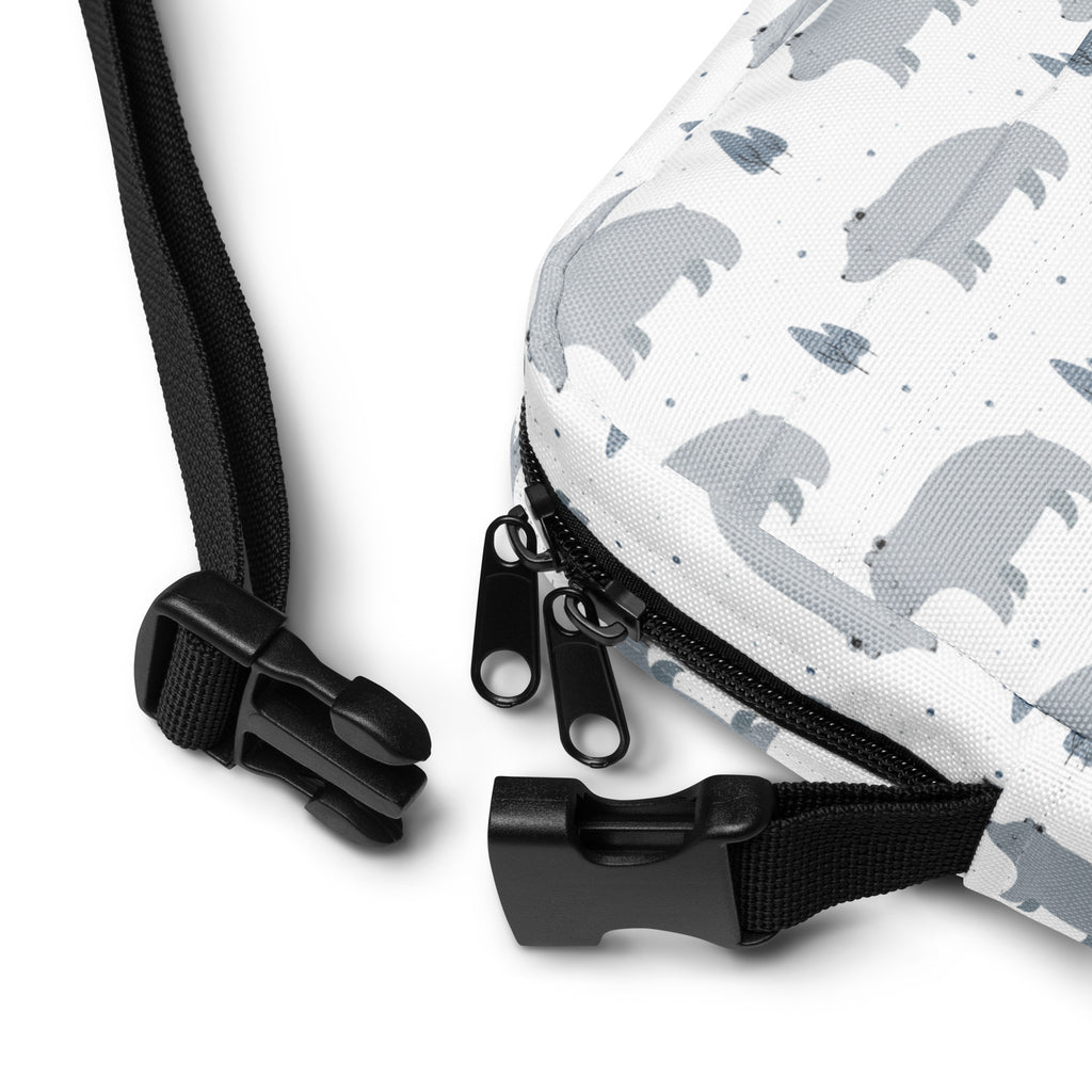 Girls Gray Bear Crossbody Bag – Water Resistant Mini Purse With Adjustable Strap & Pockets