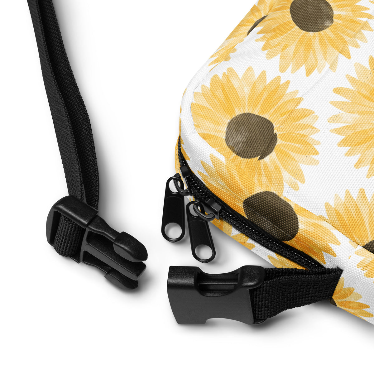Watercolor Sunflower Crossbody Bag – Water Resistant Mini Purse With Adjustable Strap & Pockets