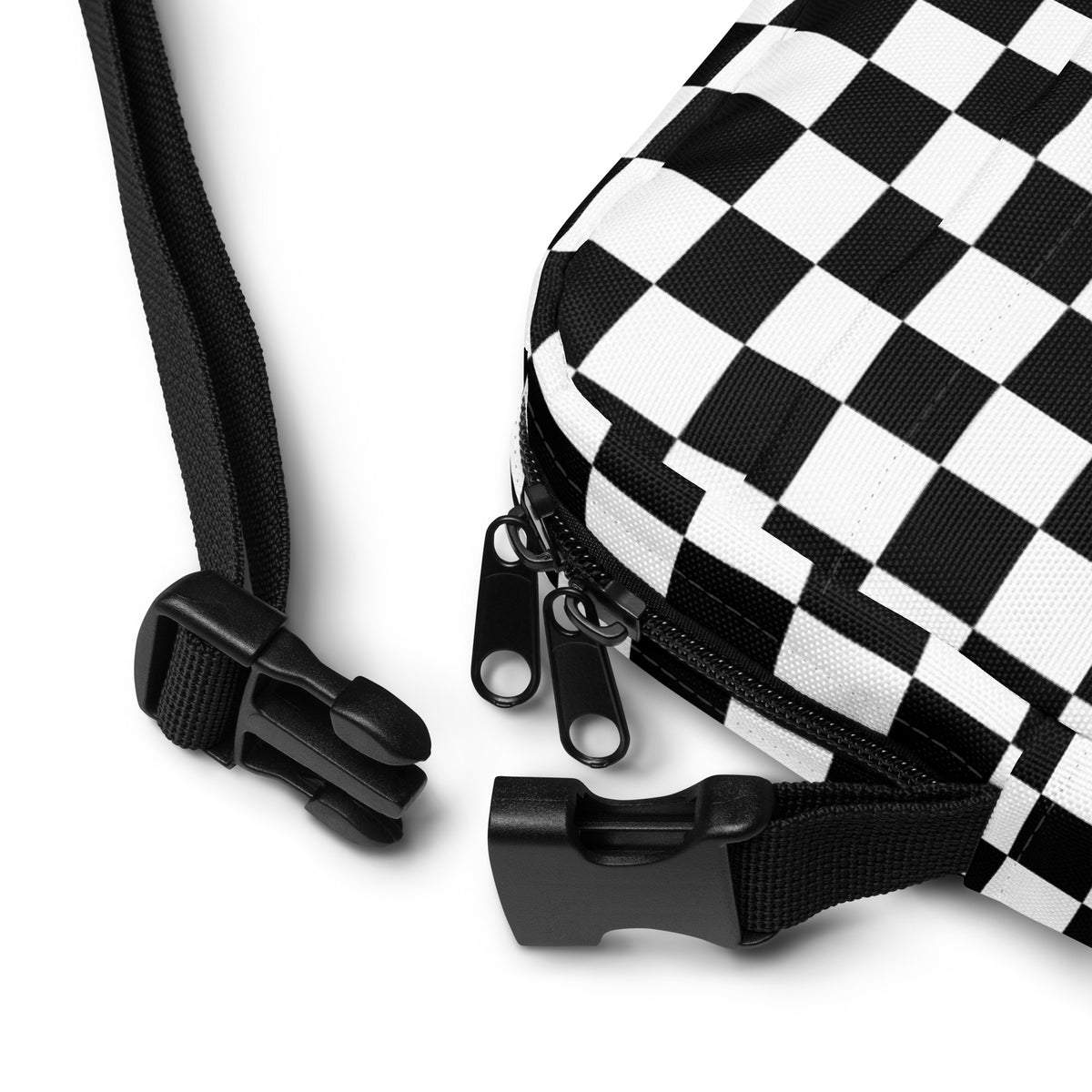 Checkered Crossbody Bag – Water Resistant Mini Purse With Adjustable Strap & Pockets