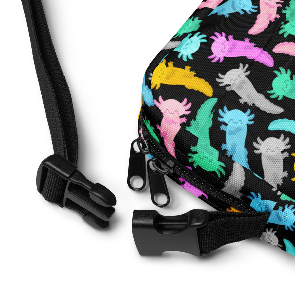 Girls Colorful Axolotl Crossbody Bag – Water Resistant Mini Purse With Adjustable Strap & Pockets
