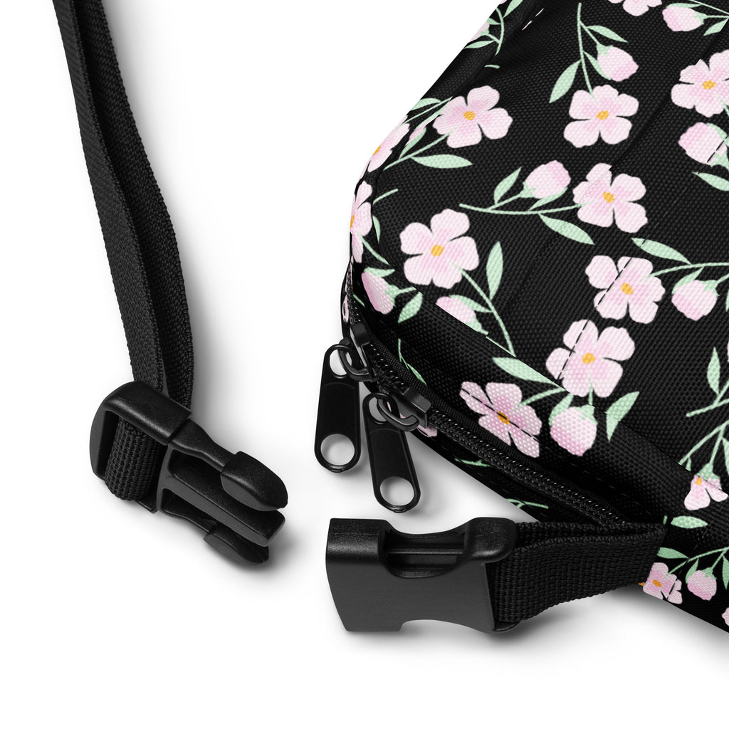 Pink Floral Crossbody Bag – Water Resistant Mini Purse With Adjustable Strap & Pockets