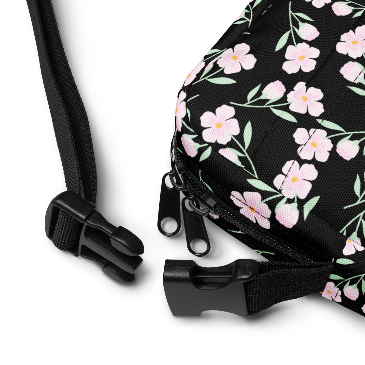Pink Floral Crossbody Bag – Water Resistant Mini Purse With Adjustable Strap & Pockets